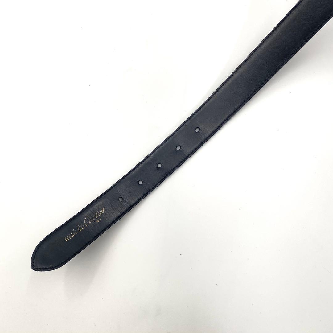 Cartier カルティエ サントス リザード 型押し レザー ベルト ブラック