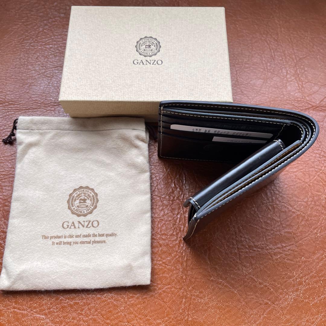 GANZOガンゾ ブライドルカジュアル二つ折り財布ブラウン