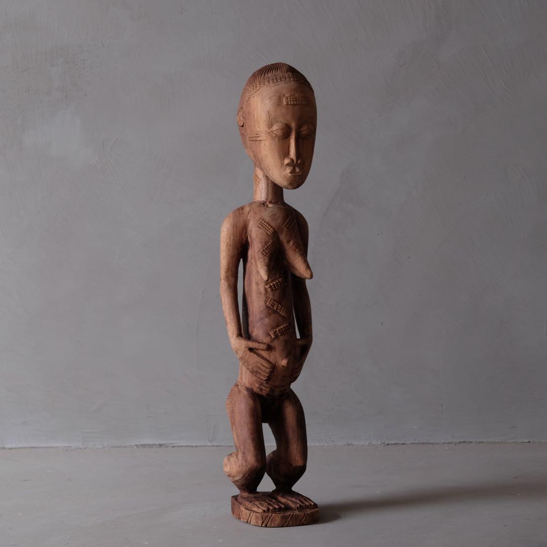 古いアフリカの木像　アンティーク プリミティブ バウレ族 バマナ族 ドゴン族