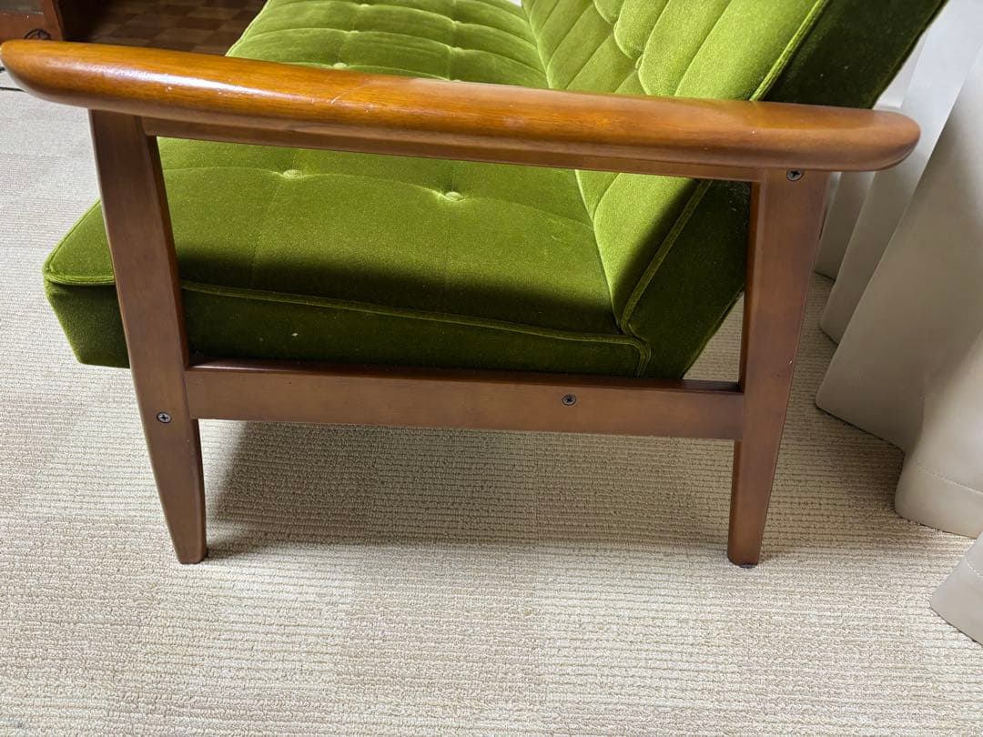 カリモク60 Kチェア モケットグリーン 2シーター