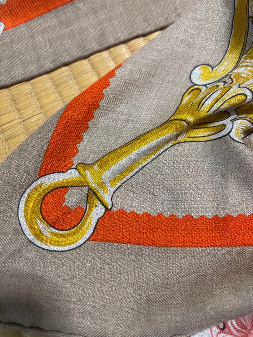 HERMES トライアングルジェアン　エトリエリミックス　カシミヤシルク