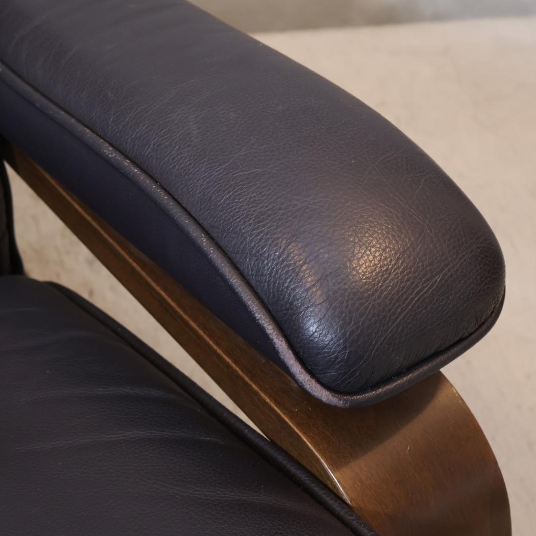 冨士ファニチア 本革 リクライニングチェア 1P オットマン パーソナルソファ