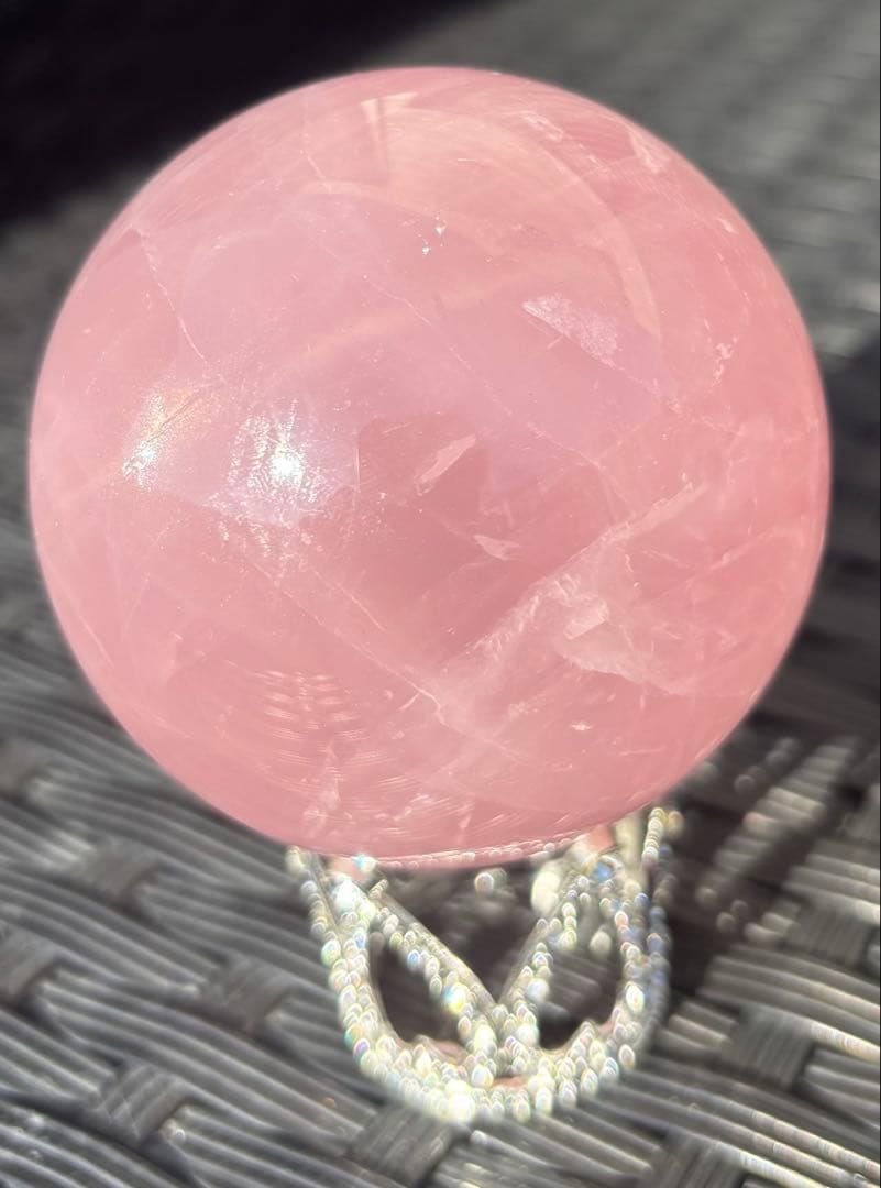 【天然石】スフィア　ローズクウォーツ