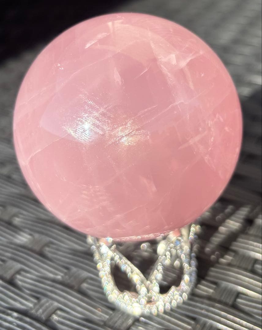 【天然石】スフィア　ローズクウォーツ