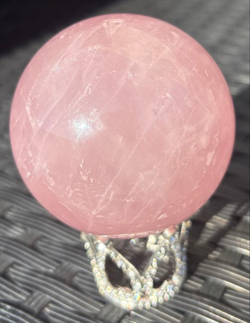 【天然石】スフィア　ローズクウォーツ
