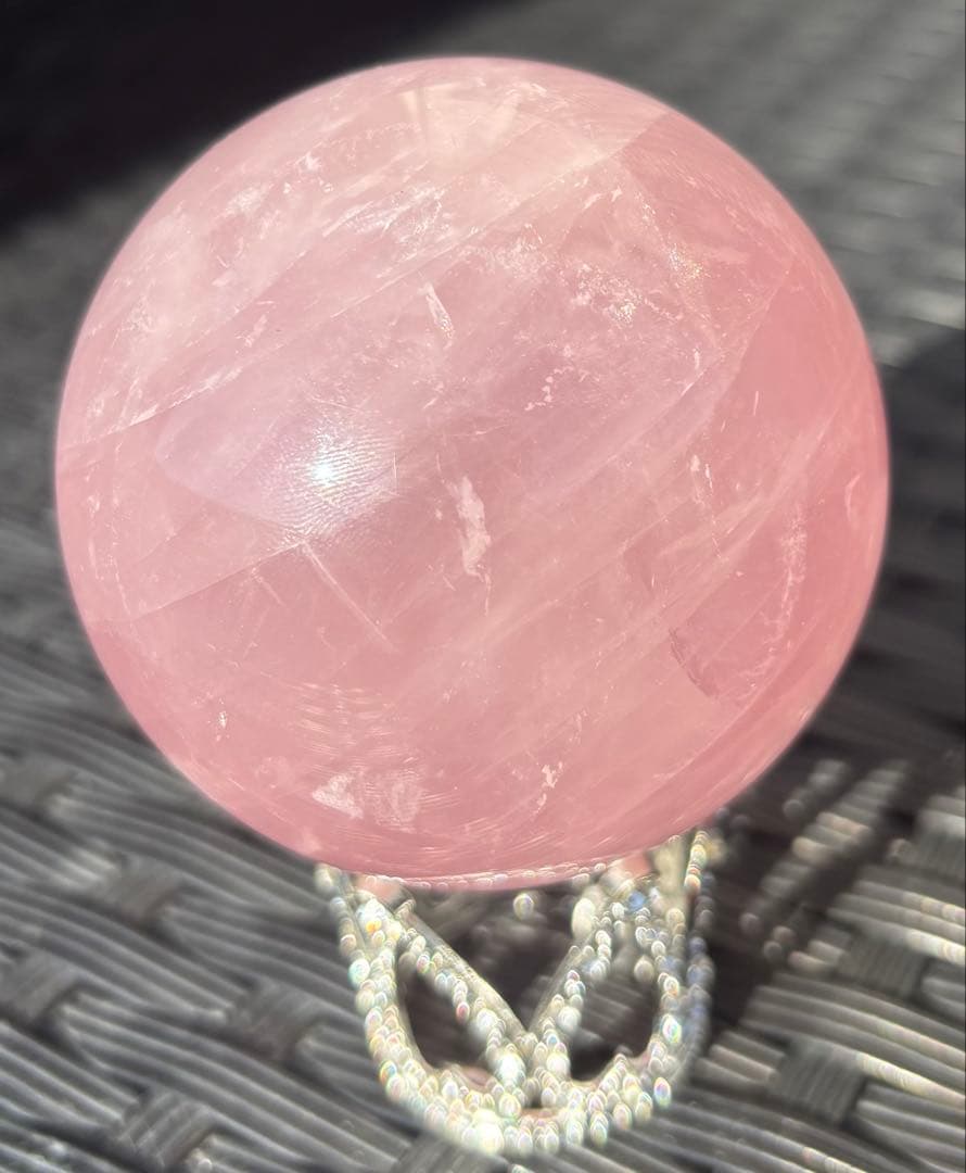 【天然石】スフィア　ローズクウォーツ
