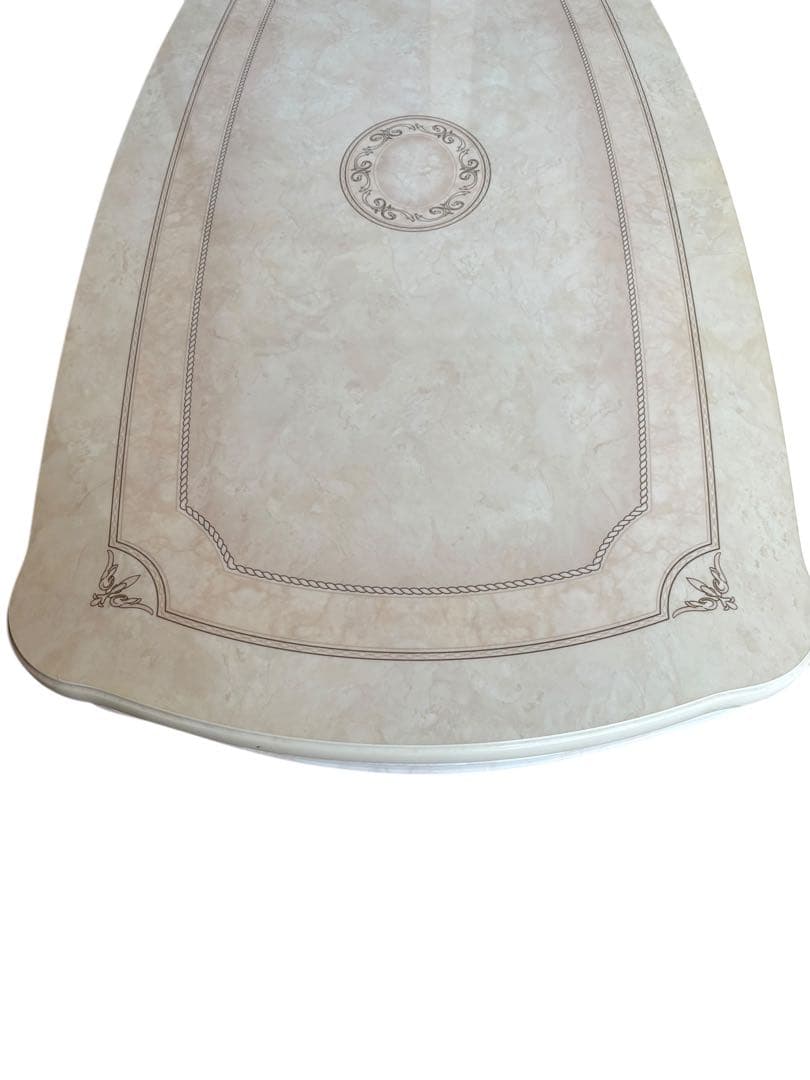 アマルフィ　ダイニングテーブル 大理石調 天板 クラシック 一本脚