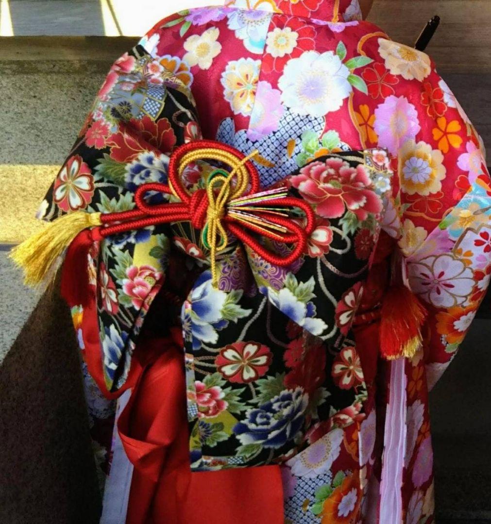 七五三　着物セット　7歳　結び帯 はこせこ【美品】