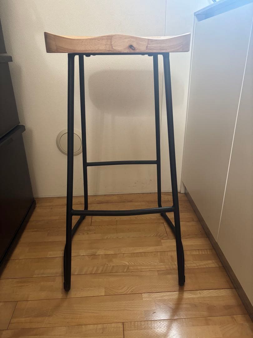 ハイチェア/木目調/ナチュラル/アイアン