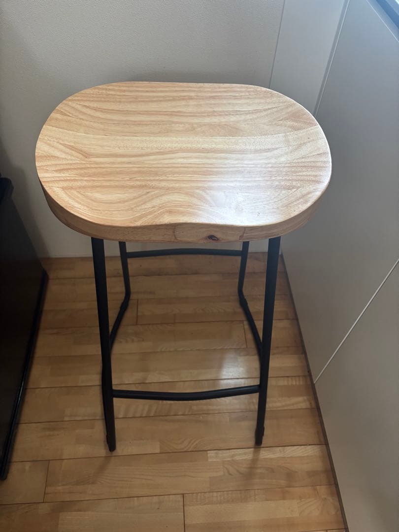 ハイチェア/木目調/ナチュラル/アイアン