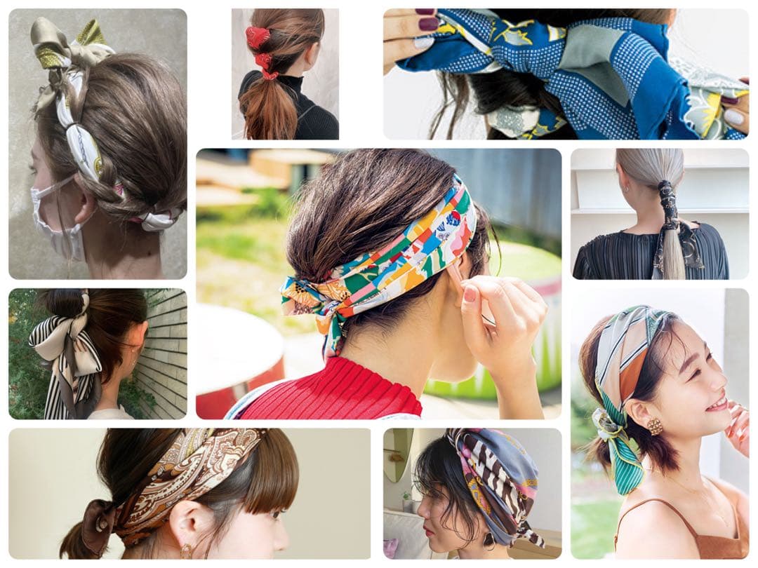 HERMES エルメス スカーフ シルク カレ90 大判 馬のリボン飾り マルチ