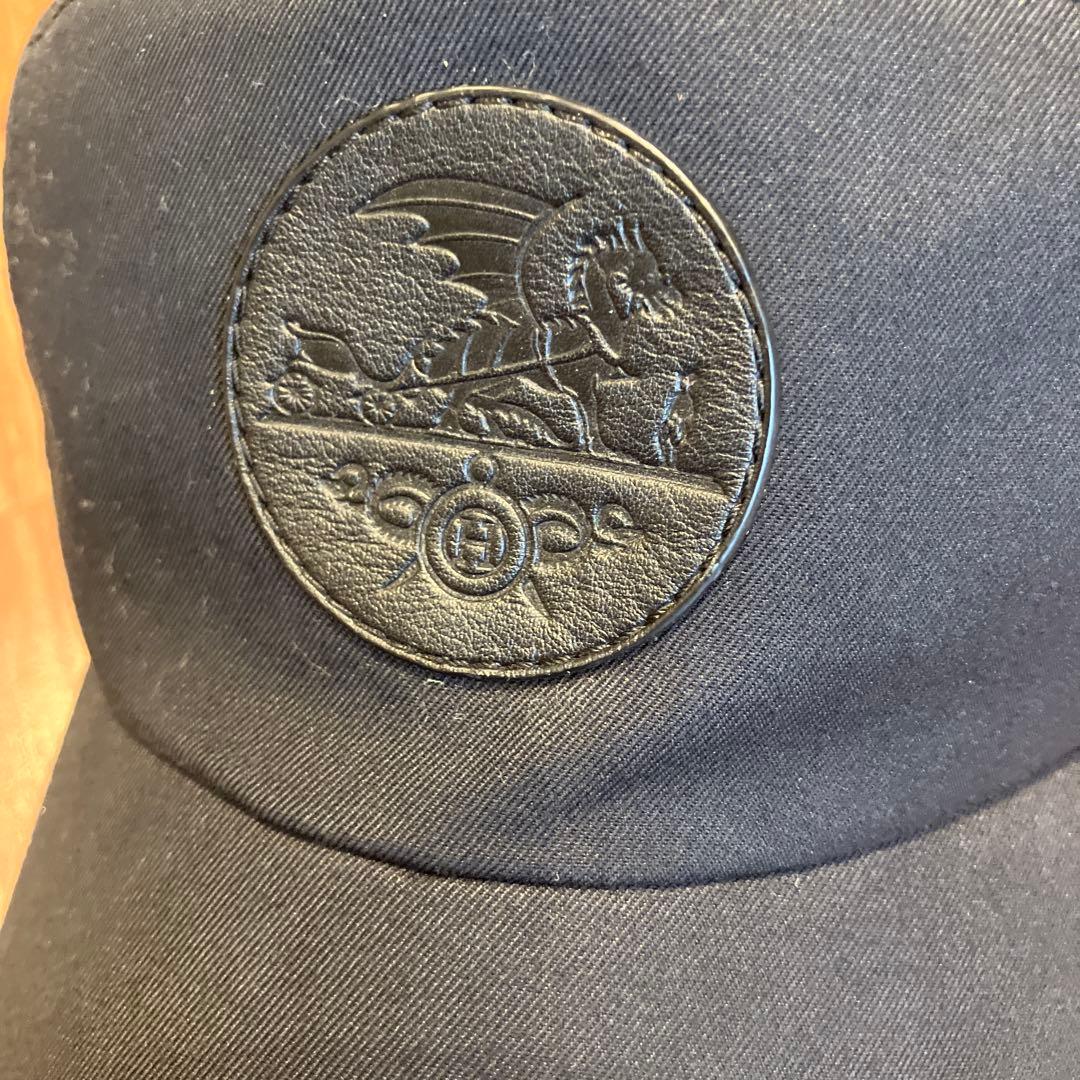 エルメス黒　ロゴ キャップ