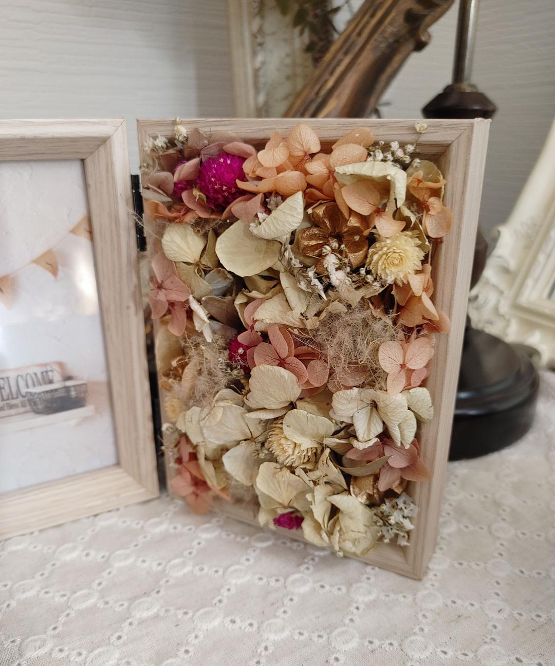 木製フォトフレーム　フラワーアレンジ　フラワーボックス