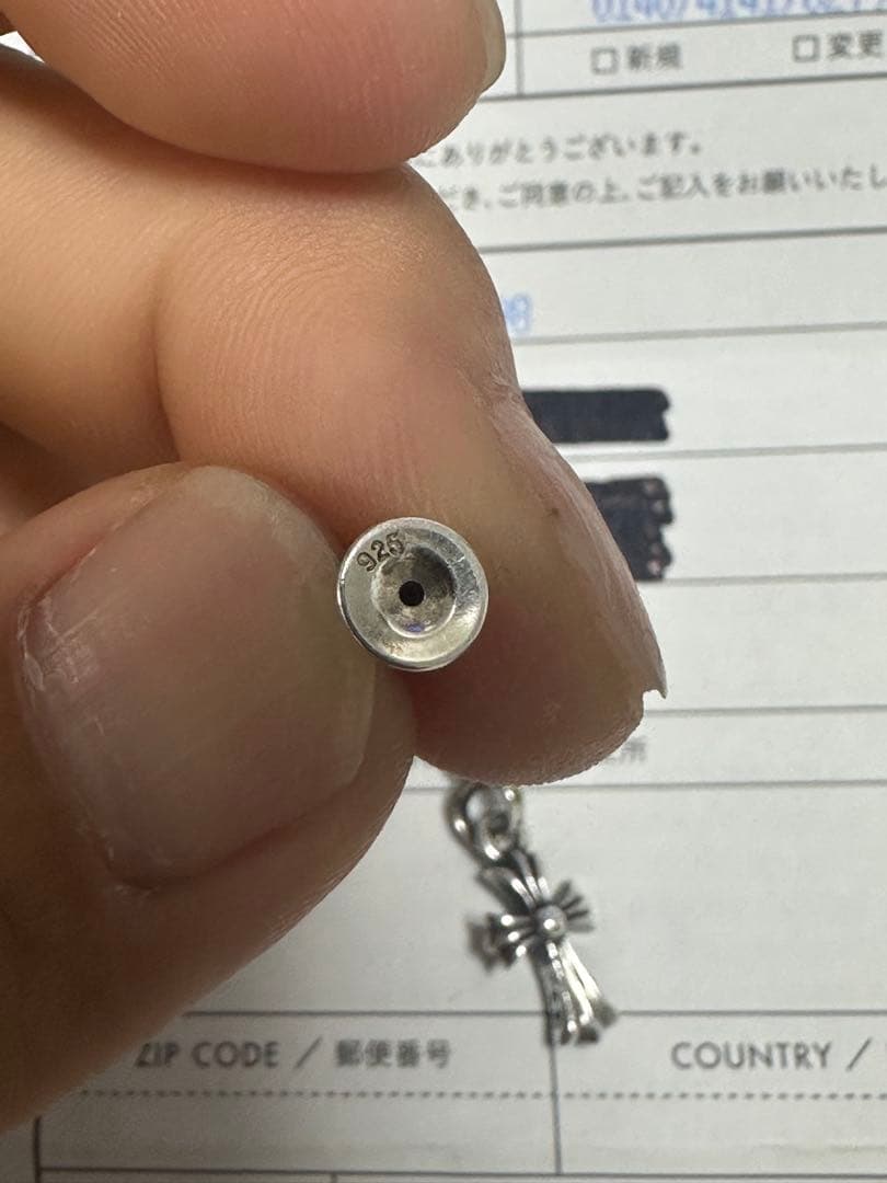 CHクロスベビーファットドロップイヤリング