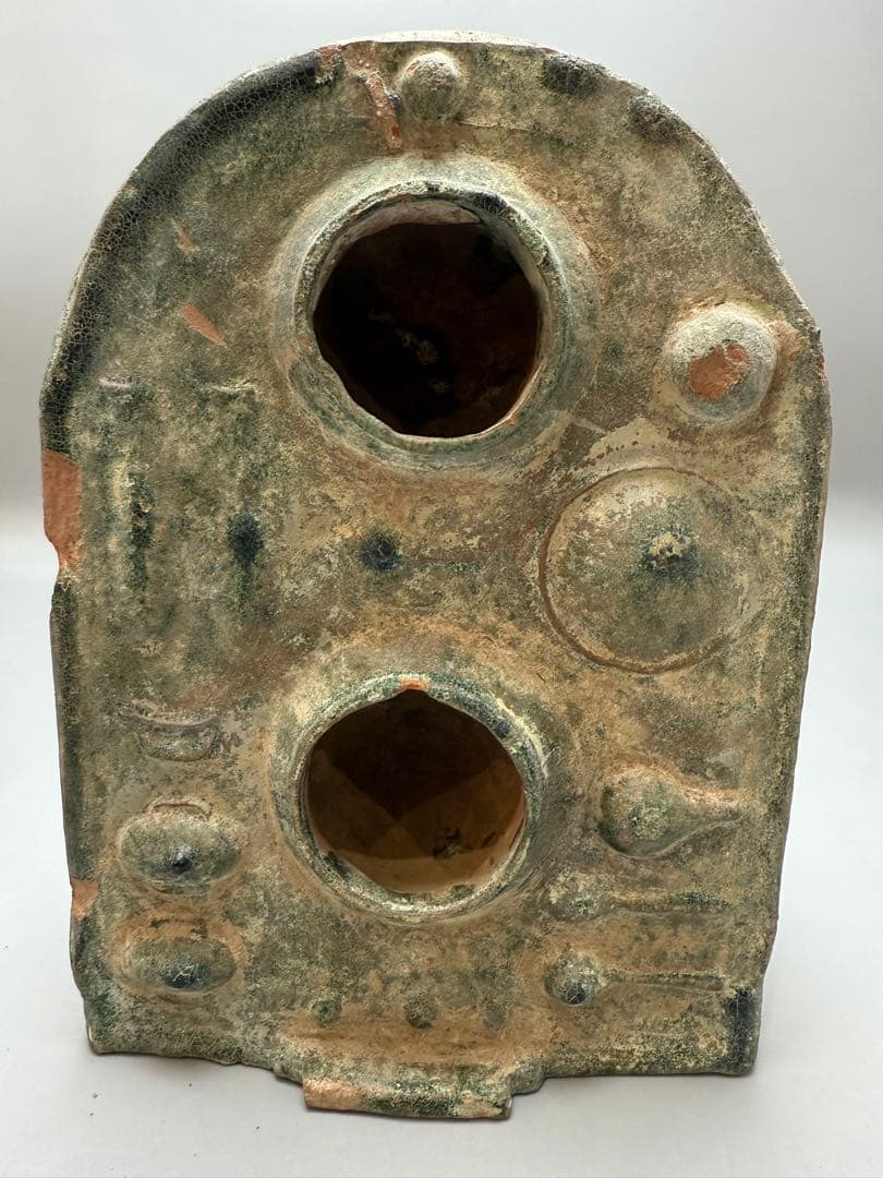 DT666 中国美術 漢緑釉 竈門 台所 置物 古陶磁