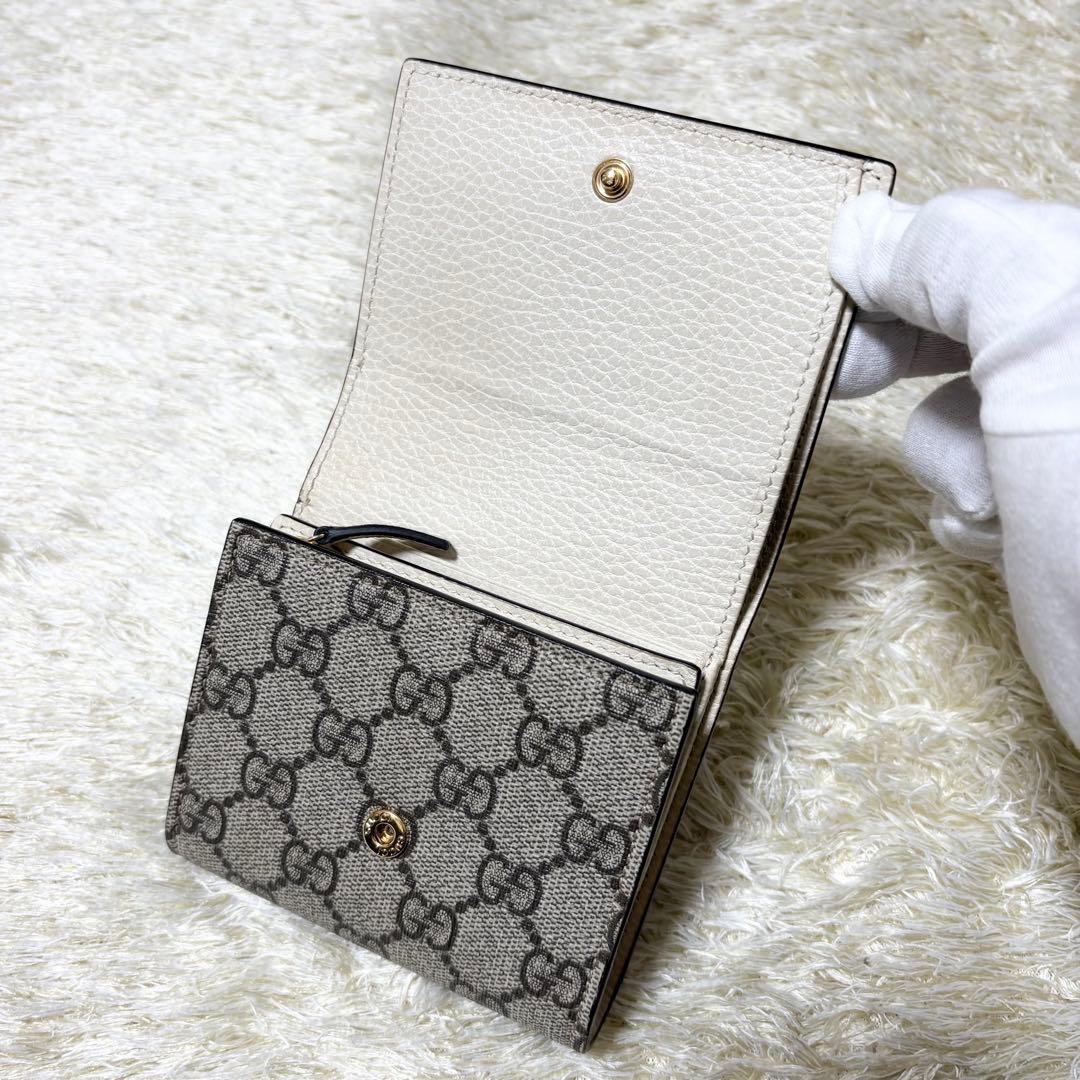 【付属品完備】GUCCI グッチ　折り財布　マーモント　ゴールドロゴ　PVC