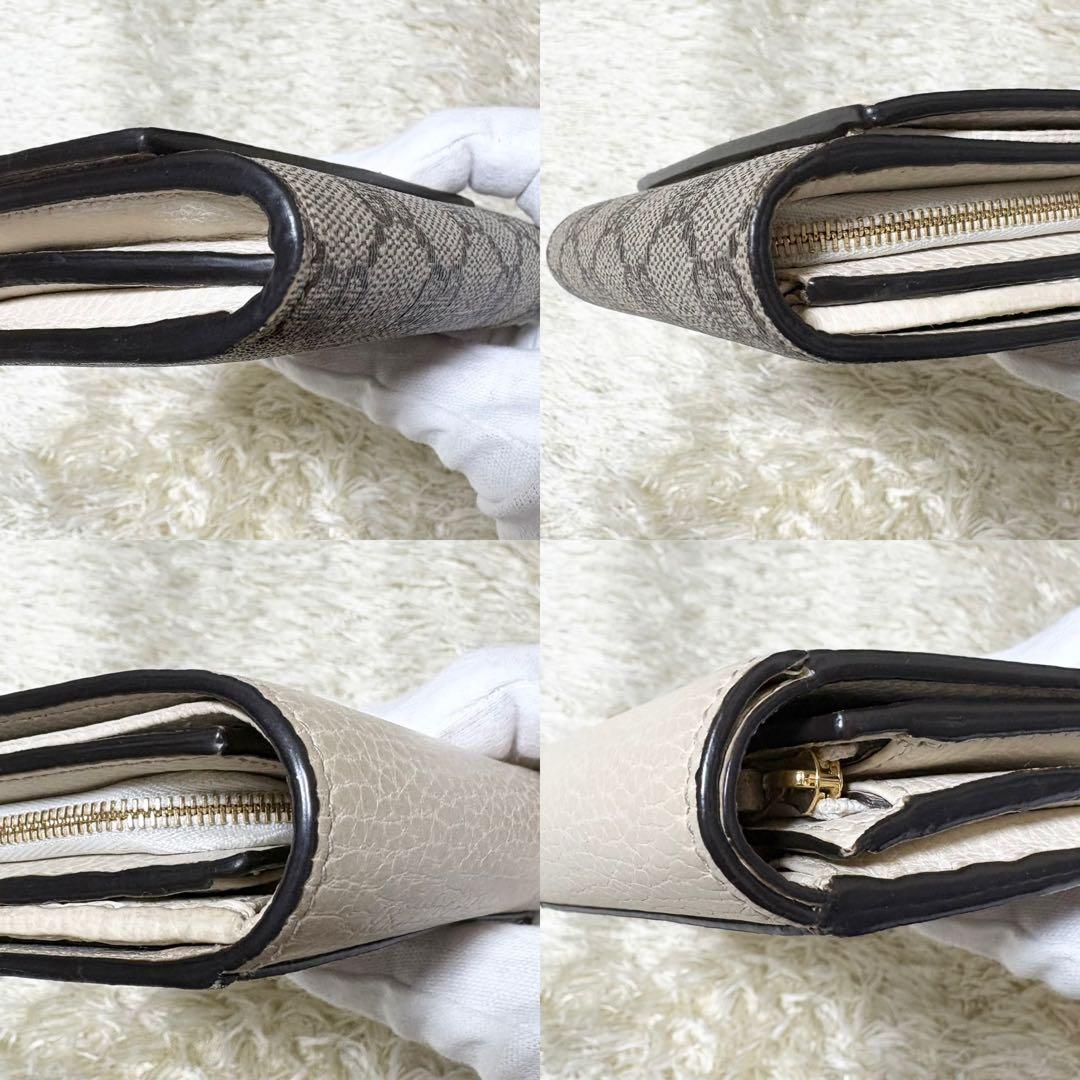 【付属品完備】GUCCI グッチ　折り財布　マーモント　ゴールドロゴ　PVC