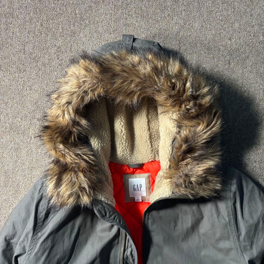OLD GAP 短丈 ファー ミリタリー ジャケット フード N2B