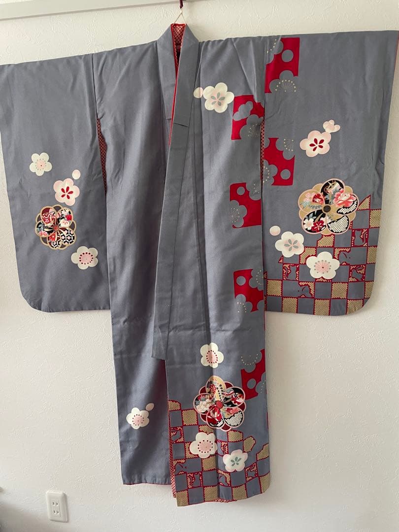 七五三　7歳　お着物セット　　つまみ細工の髪飾りセット