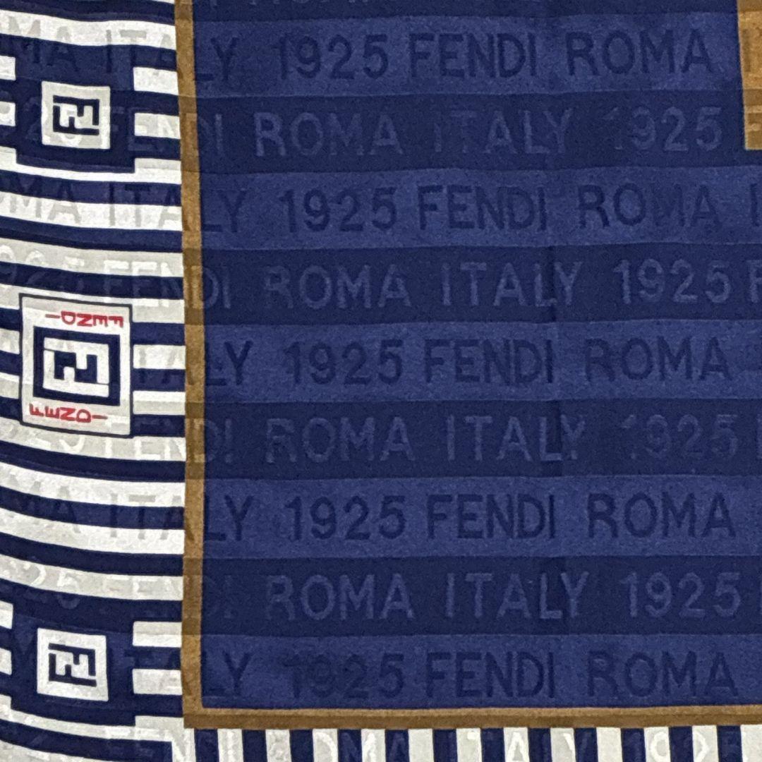 【美品】FENDI ズッカ柄 FF柄 シルク イタリア製 大判スカーフ ストール