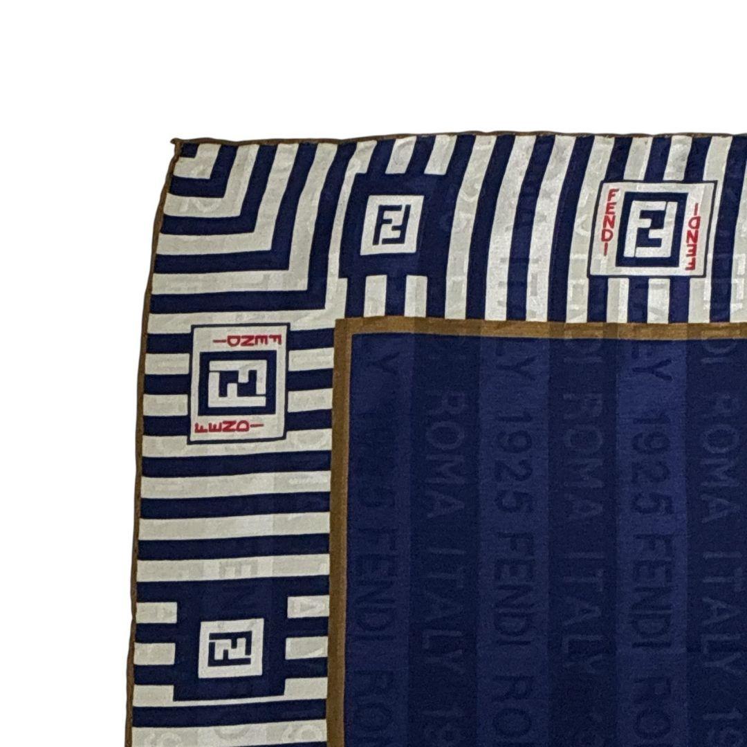 【美品】FENDI ズッカ柄 FF柄 シルク イタリア製 大判スカーフ ストール