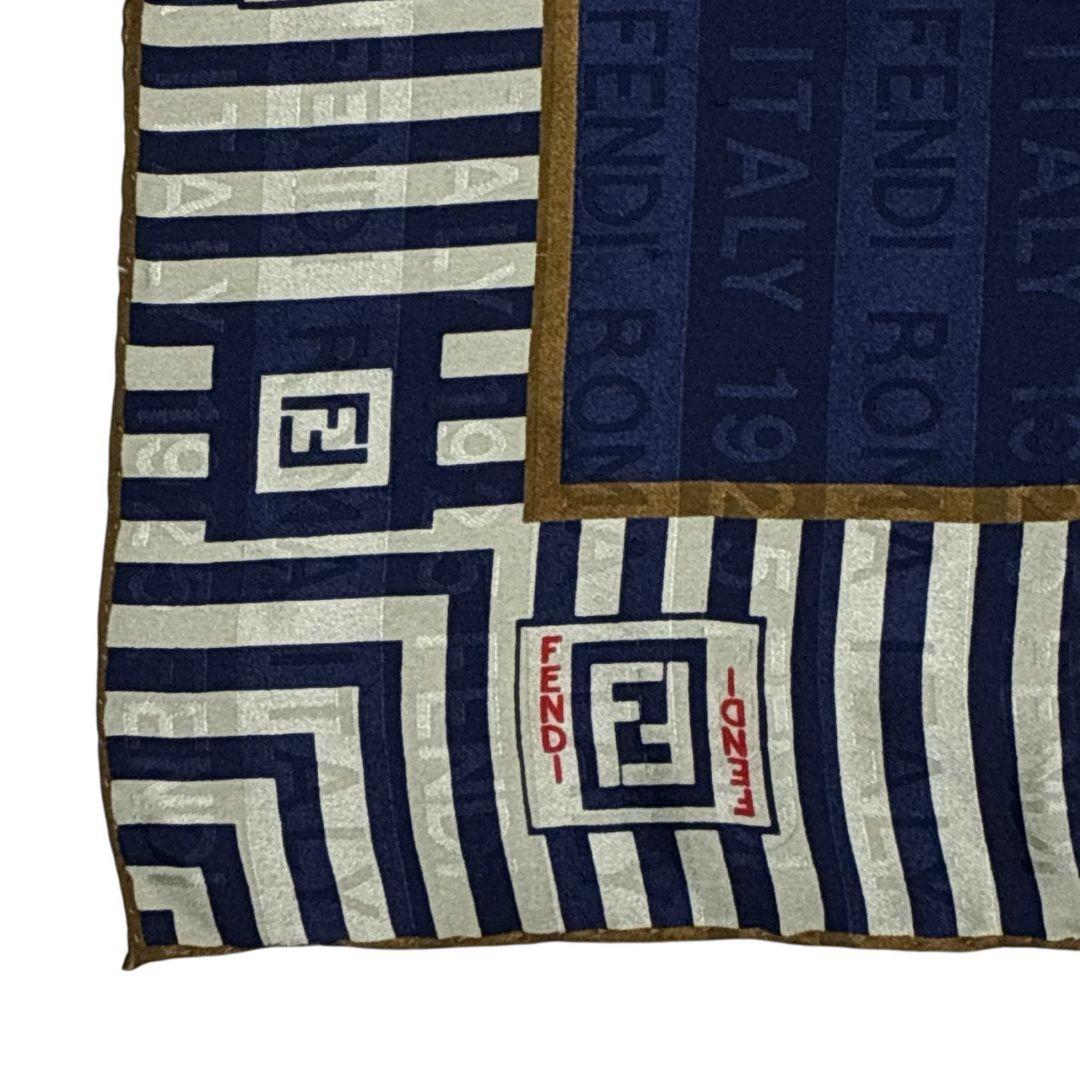 【美品】FENDI ズッカ柄 FF柄 シルク イタリア製 大判スカーフ ストール