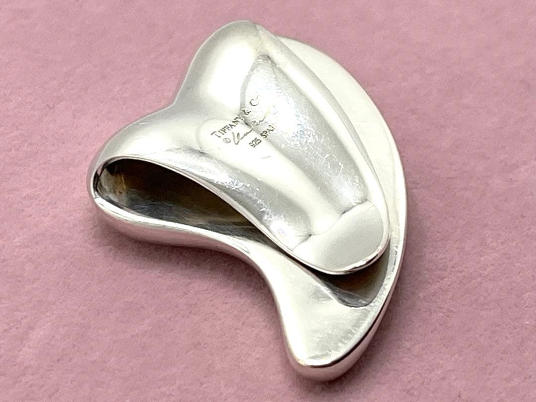 h160 美品　希少　ティファニー　フルハート　マネークリップ　シルバー　925