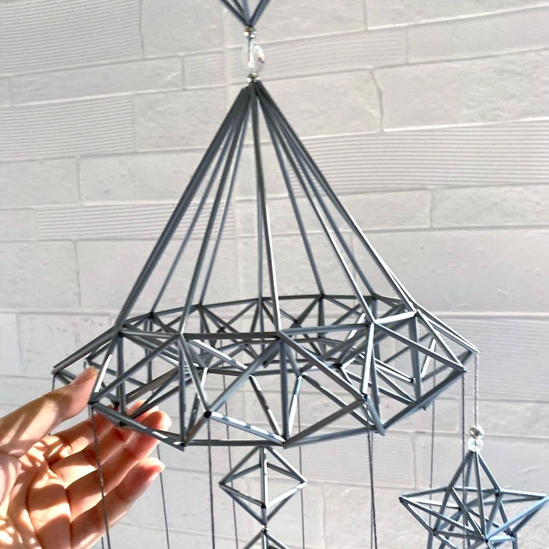 ヒンメリ✳︎シルバー✳︎スターダストメリーゴーランド✳︎大型モビール