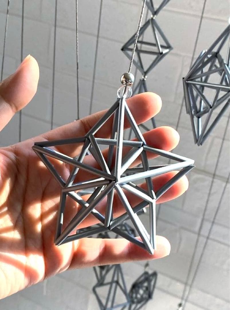 ヒンメリ✳︎シルバー✳︎スターダストメリーゴーランド✳︎大型モビール