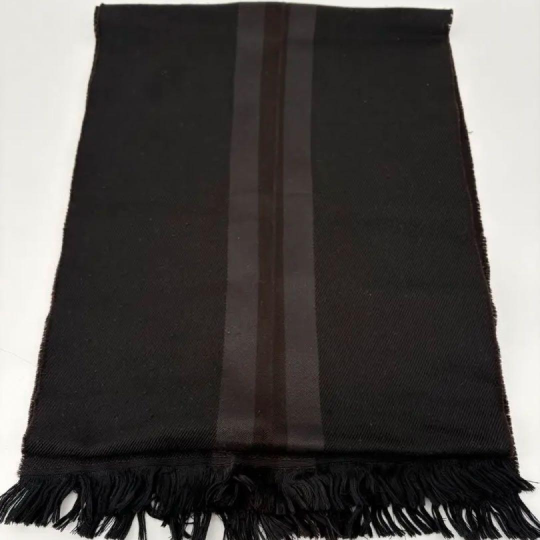 グッチ マフラー インターロッキング シェリーライン 黒 シルク 180×34