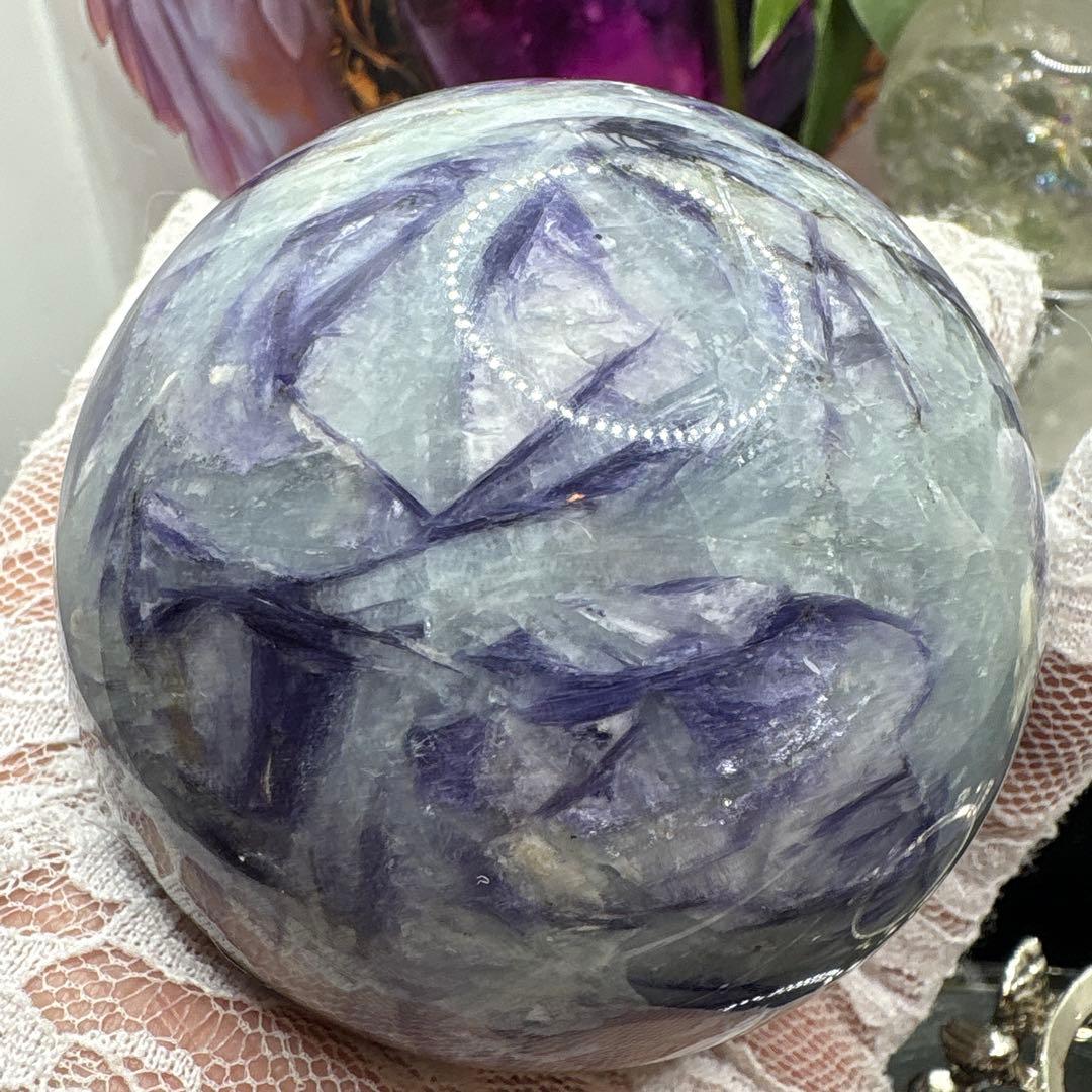 inashin様 アクアマリン♡レピドライト共生スフィア♡No.1392