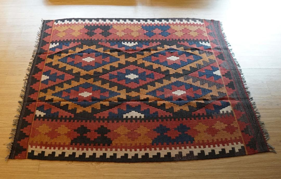 アフガンオールド手織りキリム トライバルラグ　ヴィンテージラグ