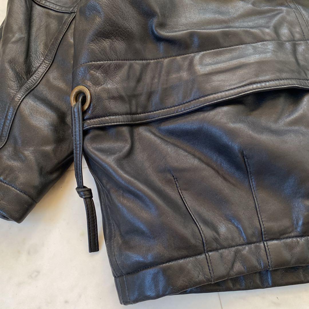 ハイスポーティングギア イッセイミヤケ 羊革 2wayブルゾン レザー 古着