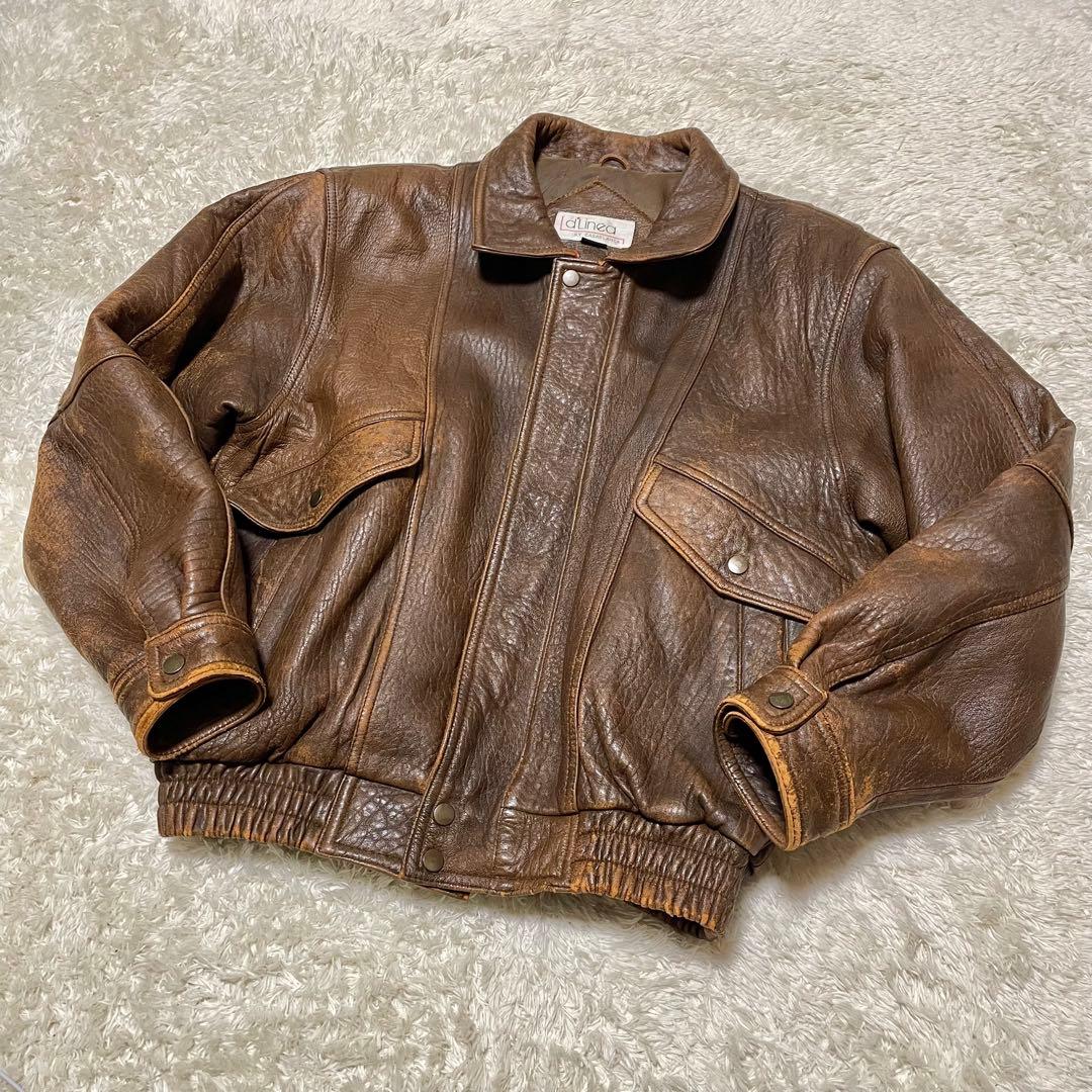 A-2 ラムレザー　フライトジャケット　ブラウン茶色　本革　G-1 ヴィンテージ