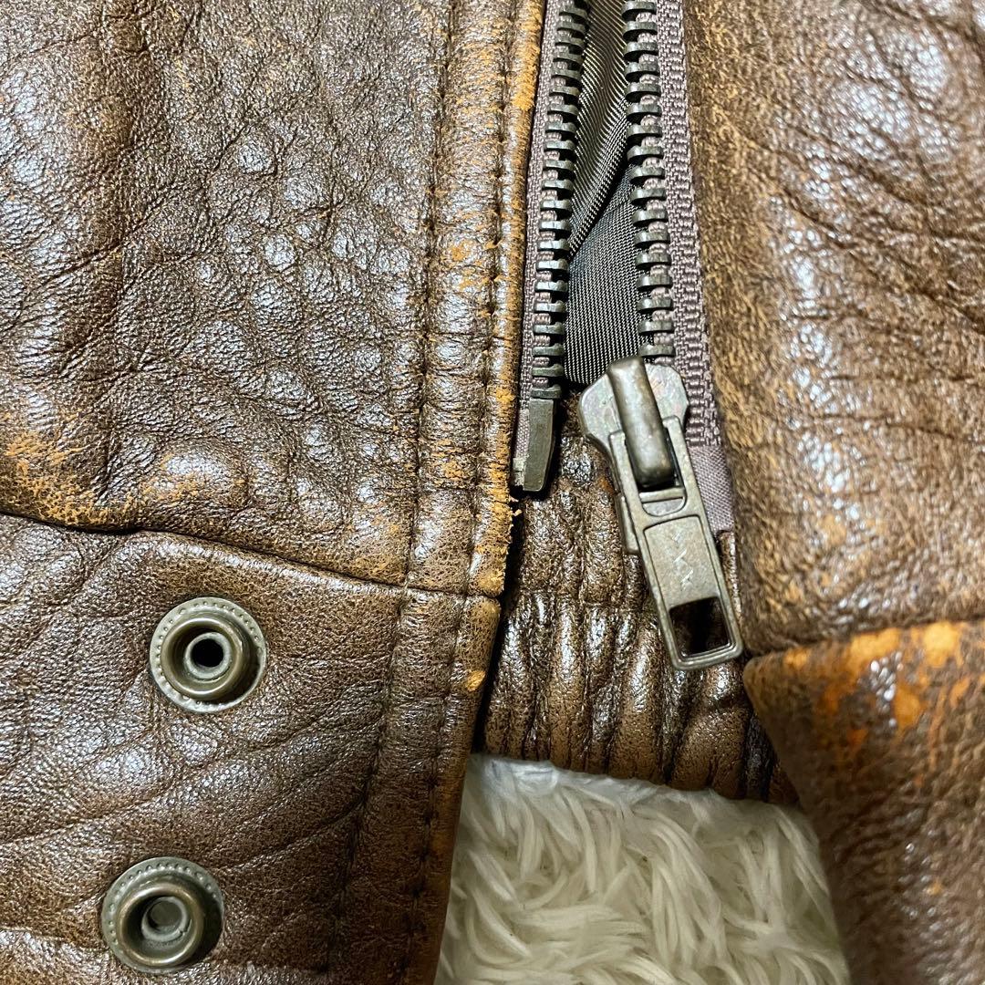 A-2 ラムレザー　フライトジャケット　ブラウン茶色　本革　G-1 ヴィンテージ