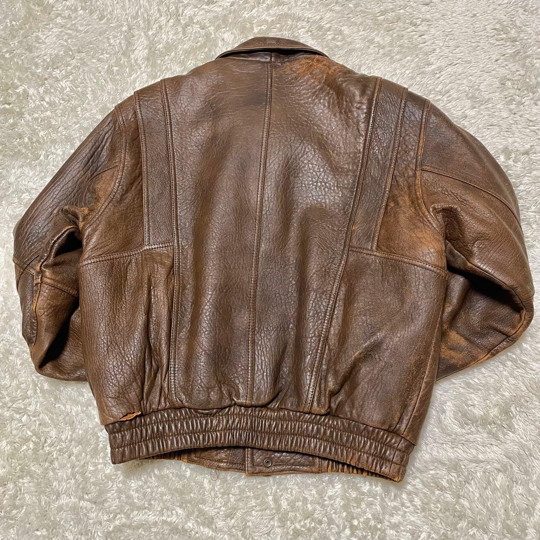 A-2 ラムレザー　フライトジャケット　ブラウン茶色　本革　G-1 ヴィンテージ