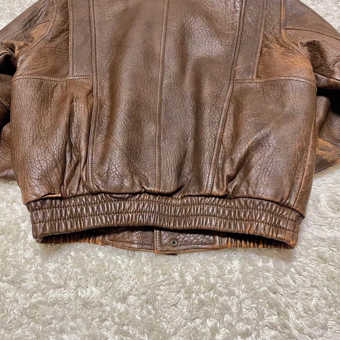 A-2 ラムレザー　フライトジャケット　ブラウン茶色　本革　G-1 ヴィンテージ