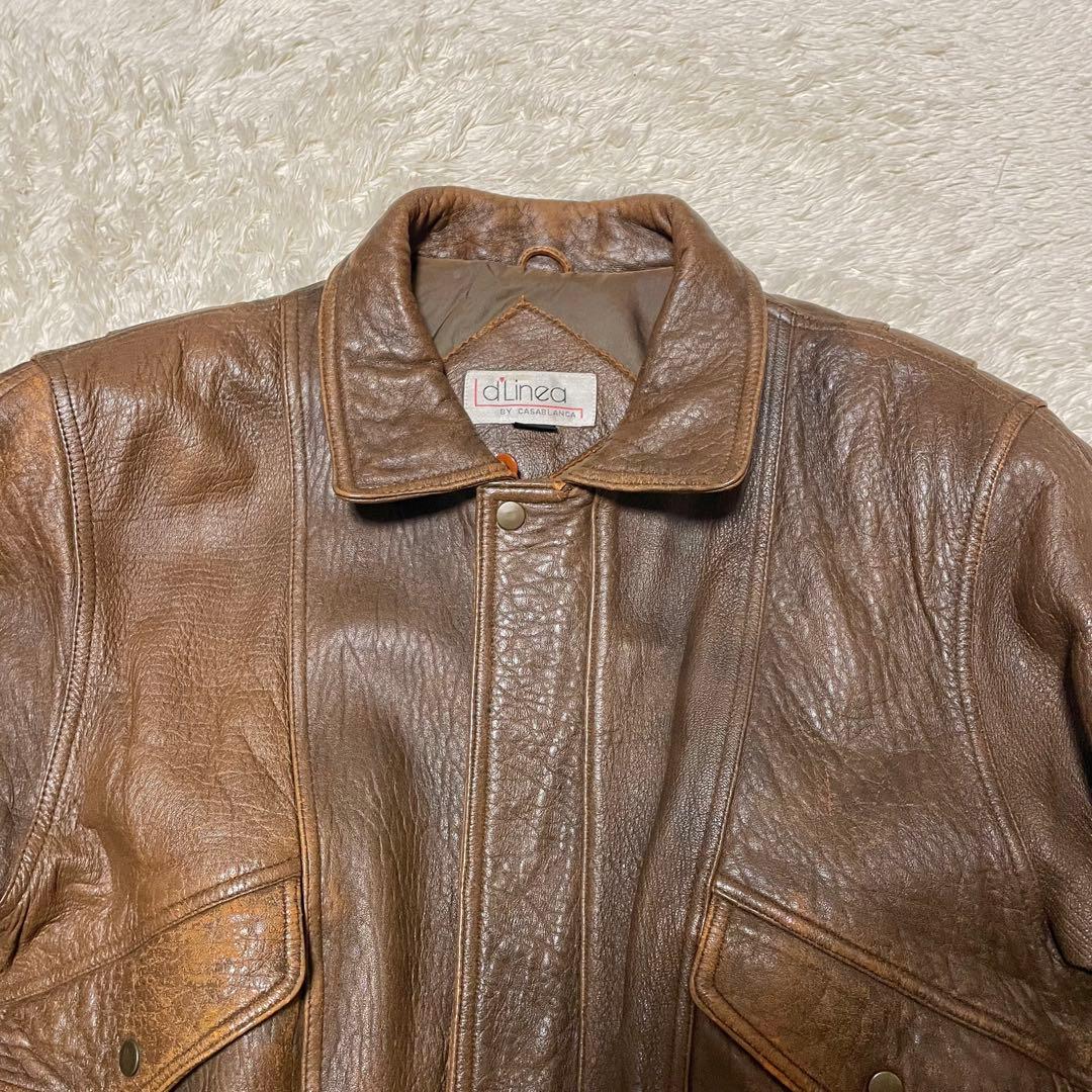 A-2 ラムレザー　フライトジャケット　ブラウン茶色　本革　G-1 ヴィンテージ