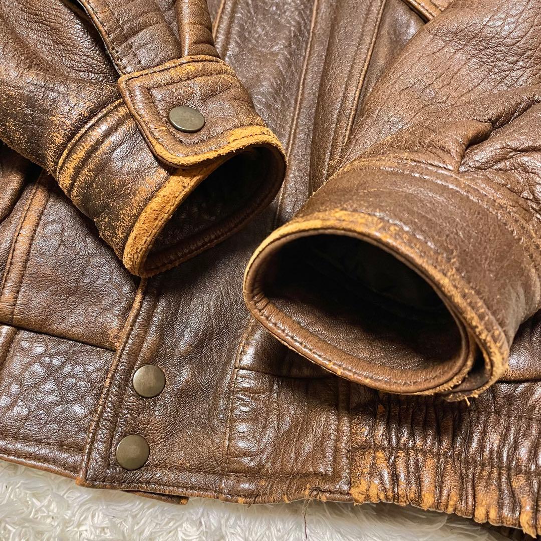 A-2 ラムレザー　フライトジャケット　ブラウン茶色　本革　G-1 ヴィンテージ