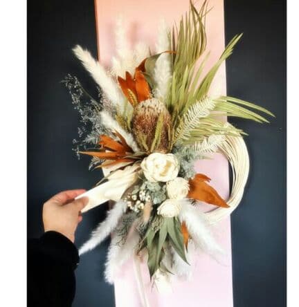 ホワイト しめ縄 ラタンしめ縄 縦長スワッグ