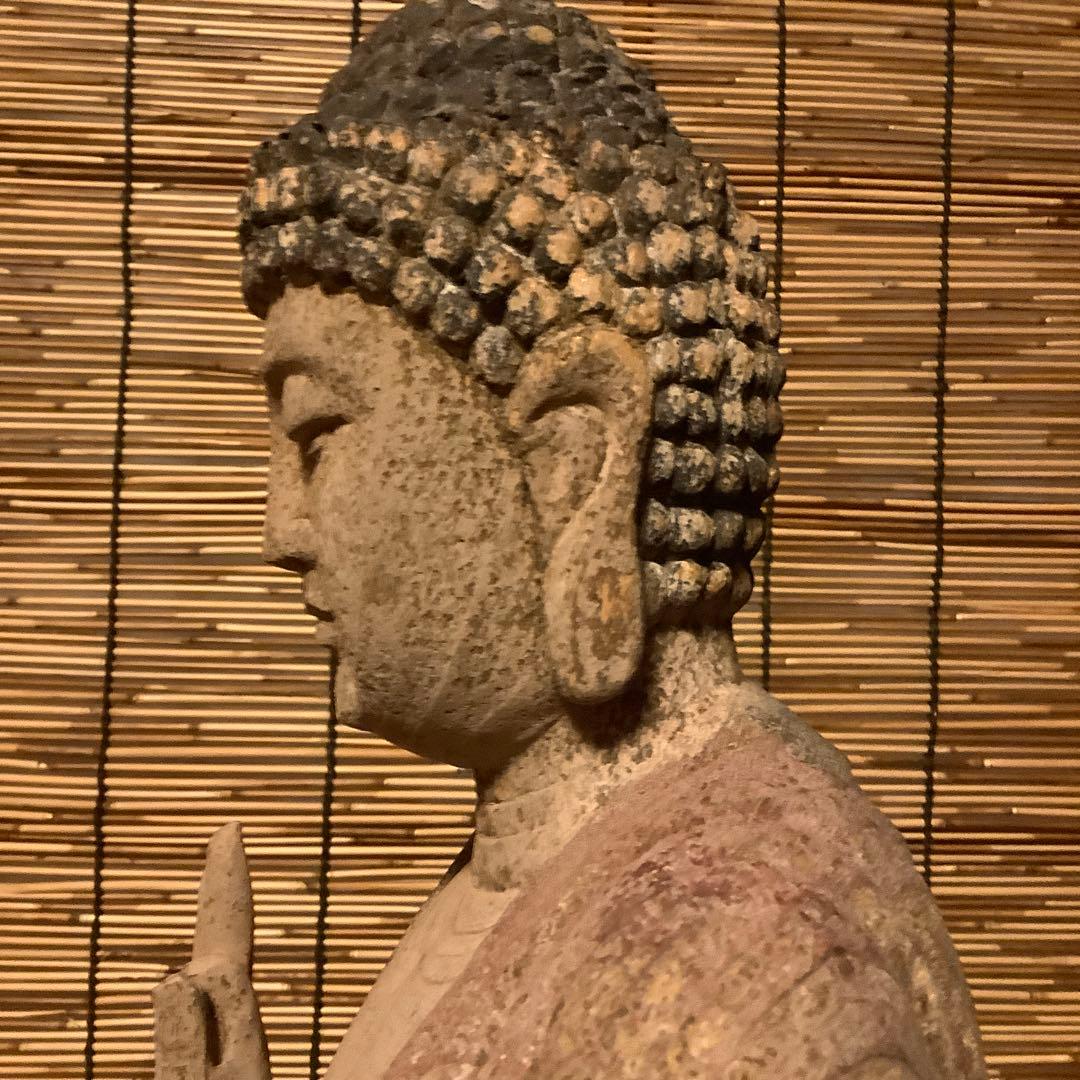 室町・本師本仏「阿弥陀如来」仏説無量寿経・仏説無量寿経・寺院放出・救済・特大木彫