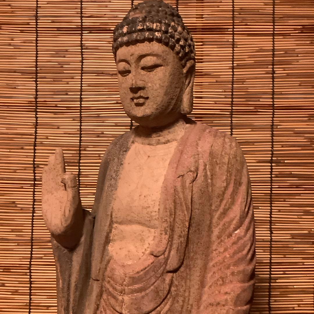 室町・本師本仏「阿弥陀如来」仏説無量寿経・仏説無量寿経・寺院放出・救済・特大木彫