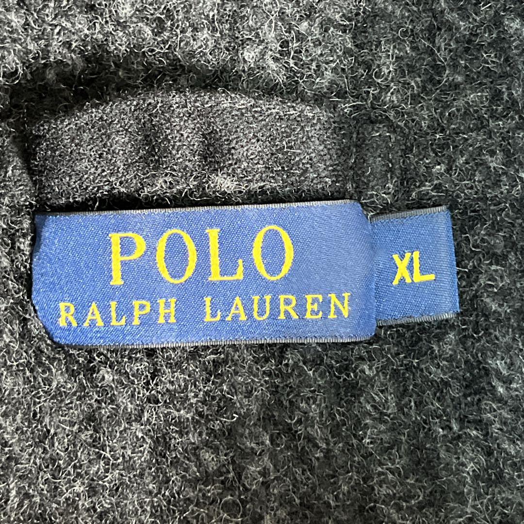 ラルフローレン カシミヤ混 カーディガン XL 黒 ショールカラー無地 7460