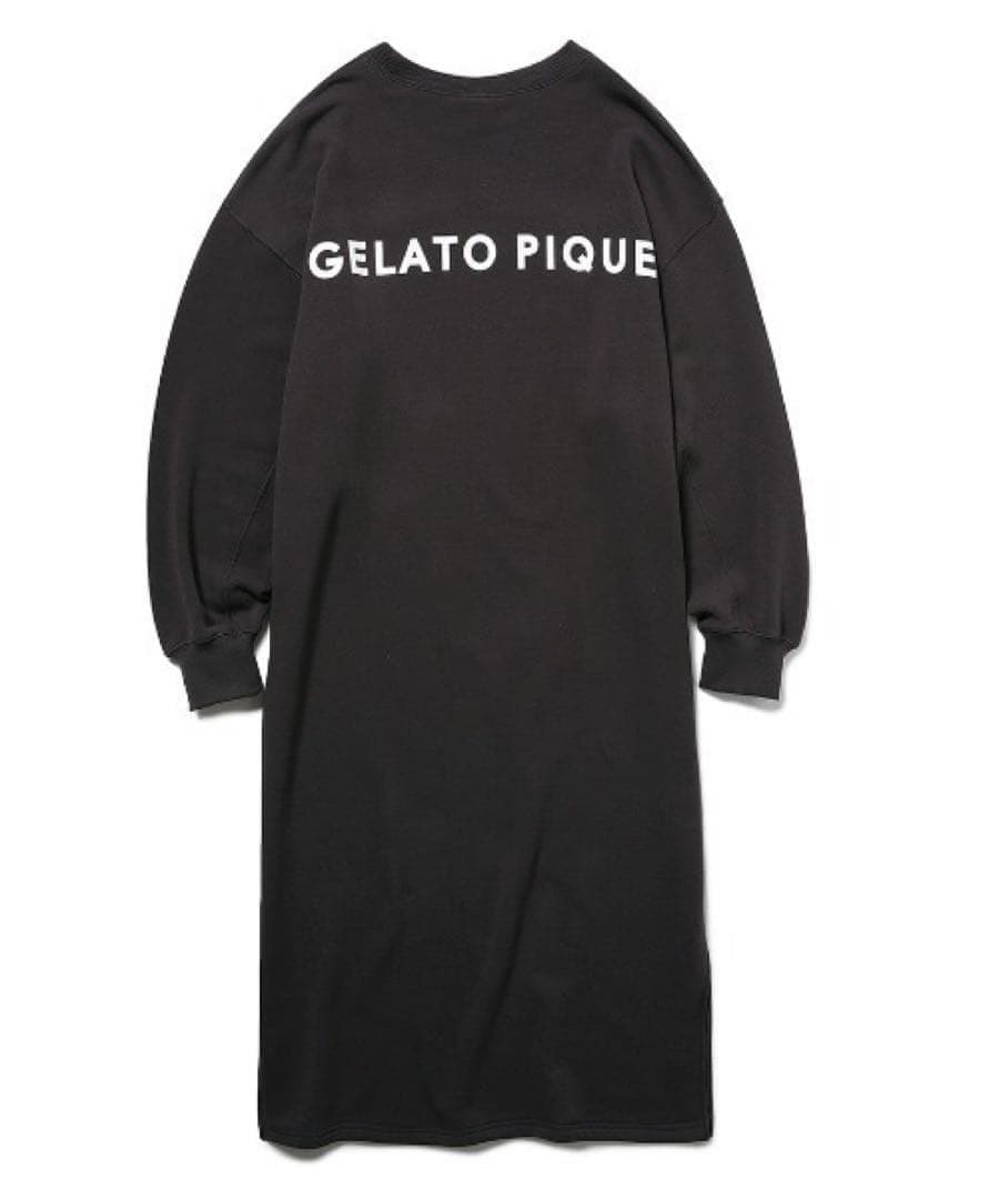 新品♡レア♡ジェラートピケ ロゴスウェットドレス チャコールグレー