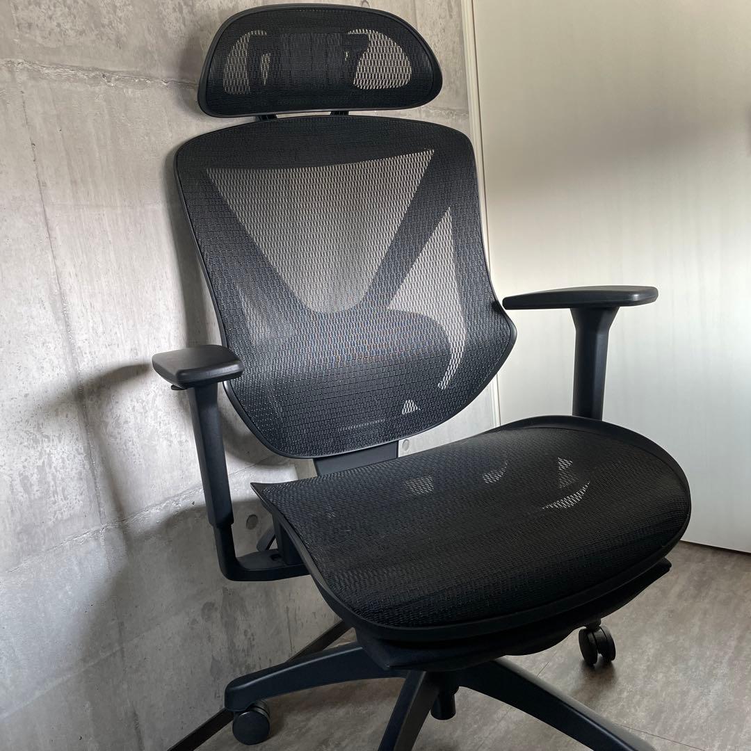 リクライニングワークチェア(フォリスト フットレスト付き BK)