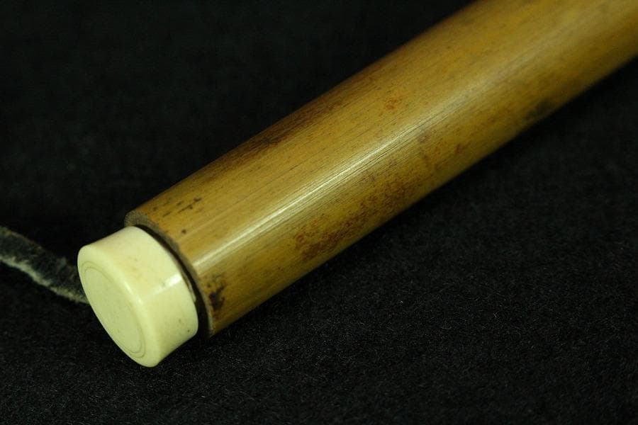 古美術 斑竹 鶴天 根付 提げ物 時代物(K-BB488)