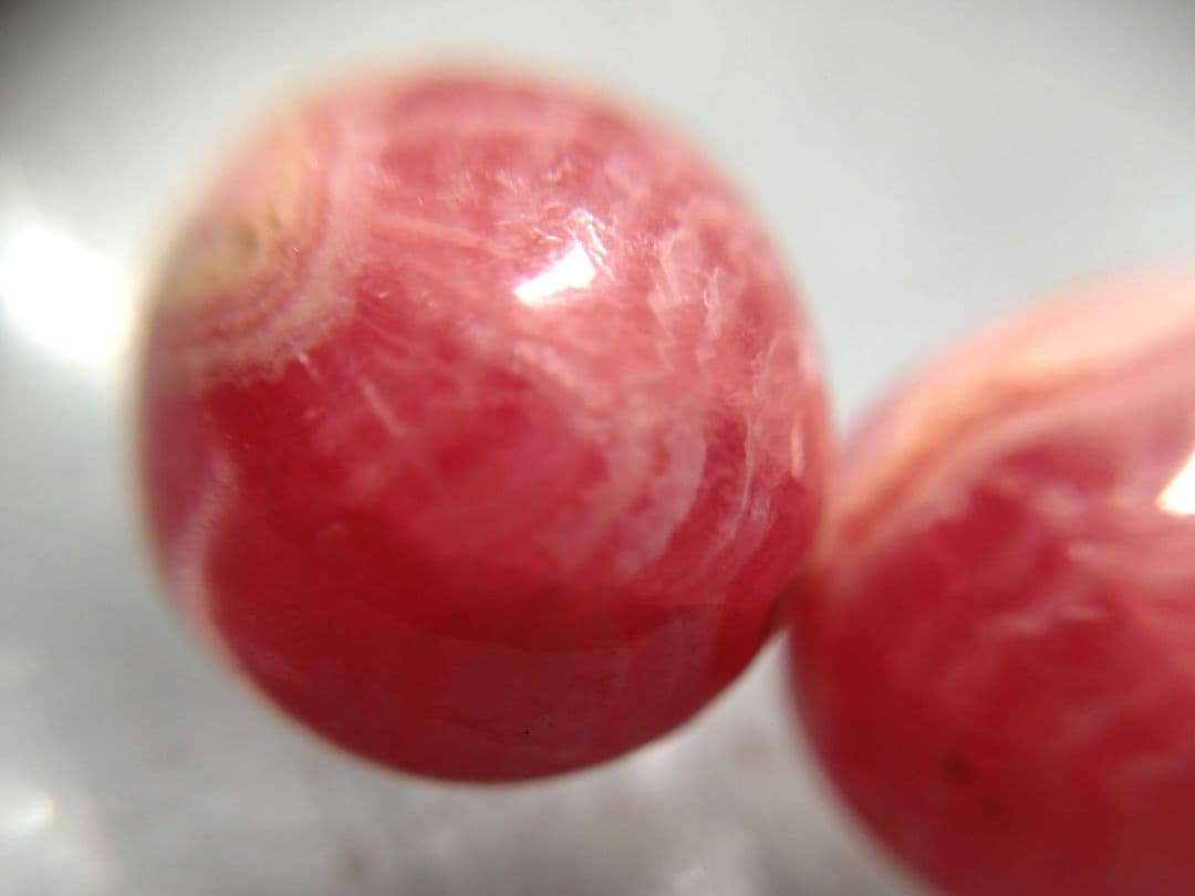 ✴️美品✴️天然インカローズ　ロードクロサイト　丸玉　ビーズ15㎜　２個セット