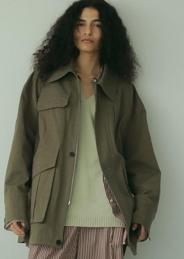 新品未使用　ETRÉ TOKYO　ハイカウントミリタリーコート　カーキ　S