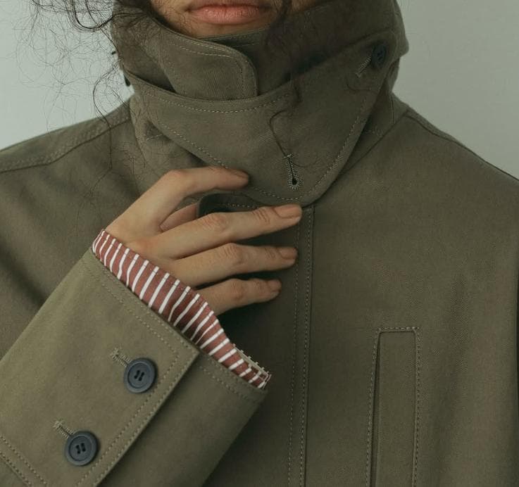 新品未使用　ETRÉ TOKYO　ハイカウントミリタリーコート　カーキ　S