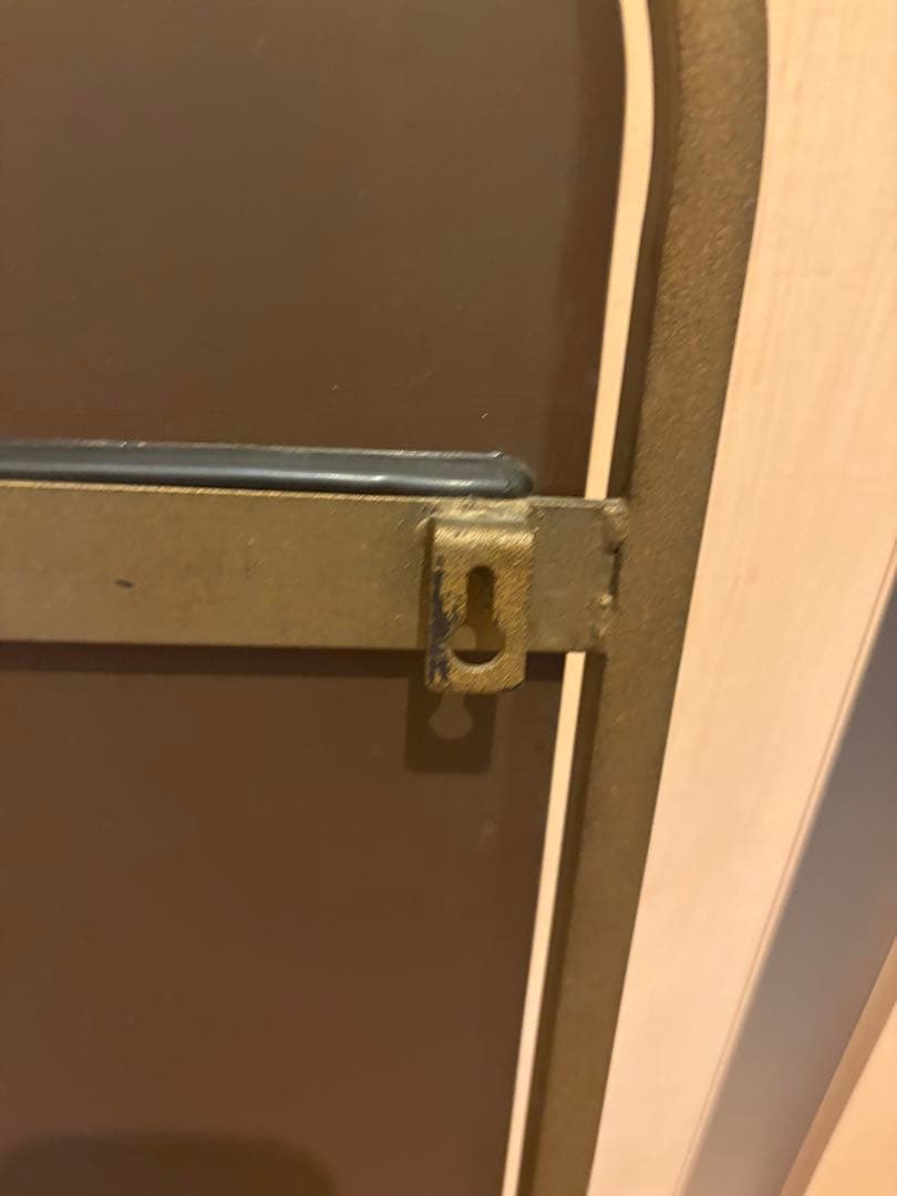 【ヴィンテージ】アーチ型 アイアンミラー 葡萄　リーフ装飾 鏡　アンティーク